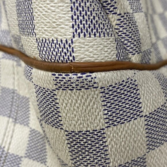 LOUIS VUITTON Logo Totally MM Shoulder Bag Damier Azur Leather WE - Picture 15 of 16